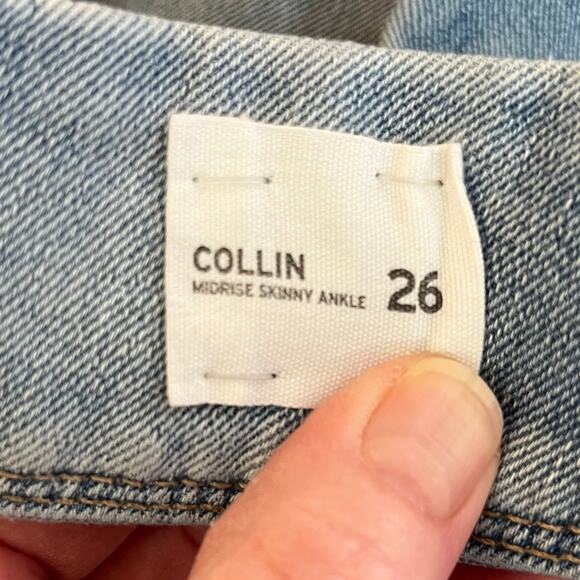 Hudson Blue Low Rise Denim Collin Light Washed Raw Hem Skinny Ankle Jeans 26 - Picture 11 of 14